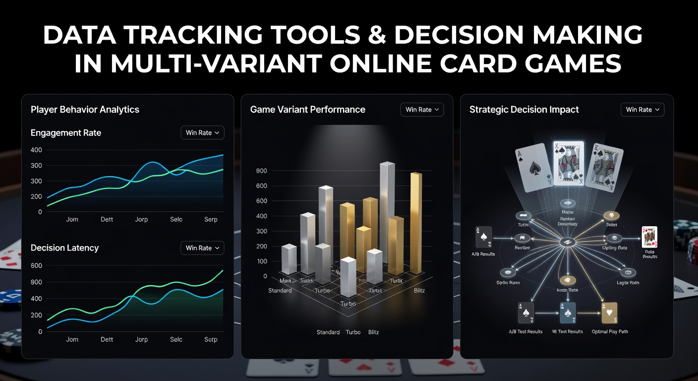 Close-up view of an analytics dashboard displaying win rate graphs and opponent profiling data from various online card game variants