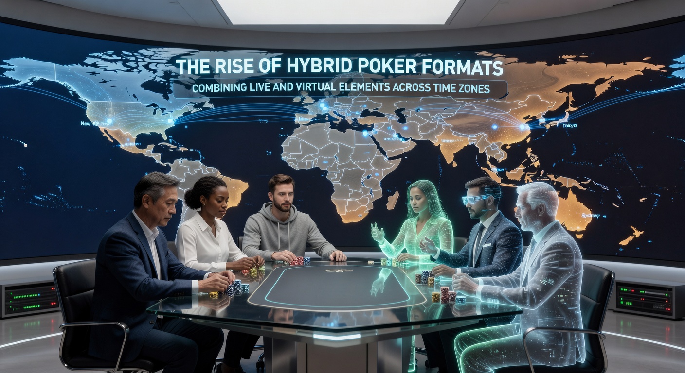 Global poker tournament setup showing hybrid live and virtual player integration